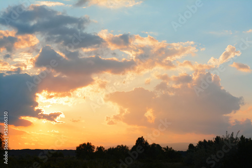 Fototapeta Naklejka Na Ścianę i Meble -  Picturesque view of beautiful countryside at sunset