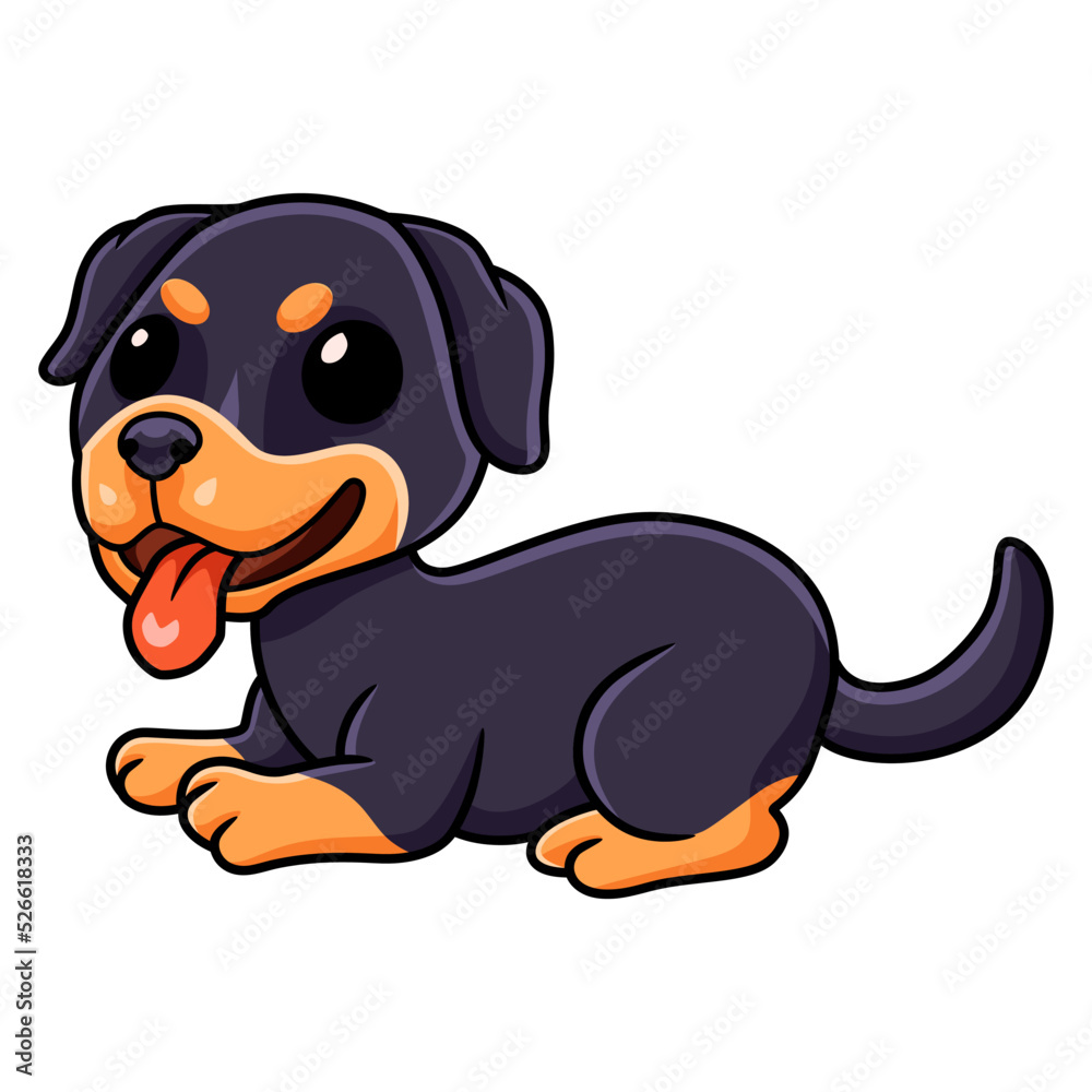 Cute little rottweiler dog cartoon Cute little rottweiler dog cartoon