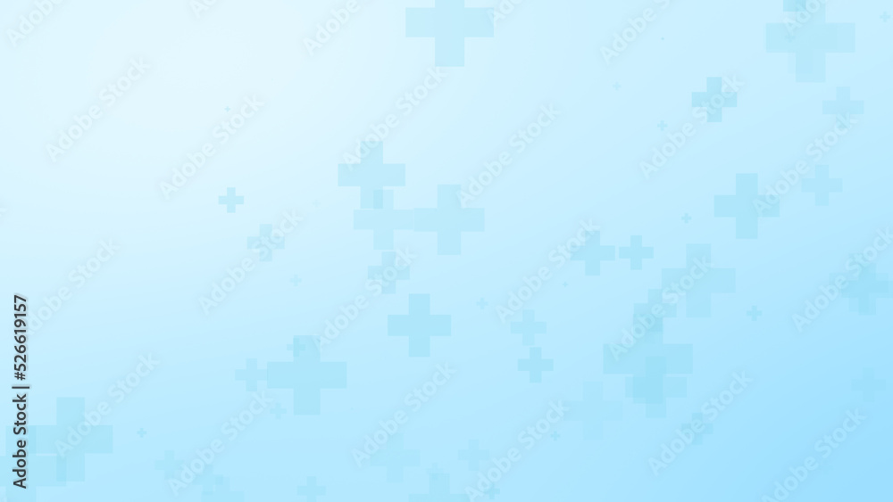 Abstract medical white blue cross pattern background.