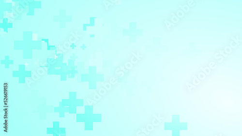  Abstract white blue green colors cross pattern healthcare background. © Papapig