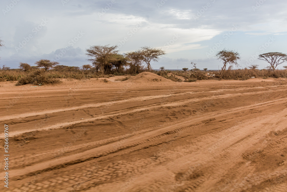 View of a sandy road west from Hargeisa, Somaliland View of a sandy road west from Hargeisa, Somaliland
