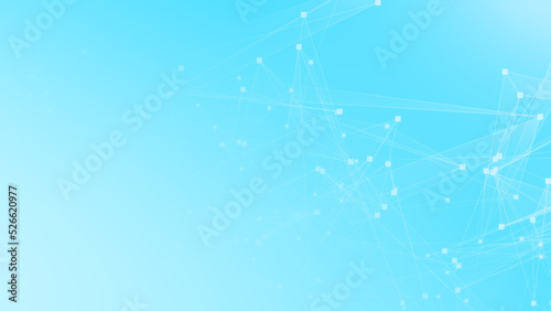 Abstract blue white polygonal 3d rendering network technology background.