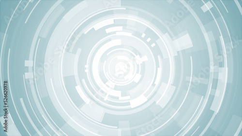 Abstract circle white blue future technology background.