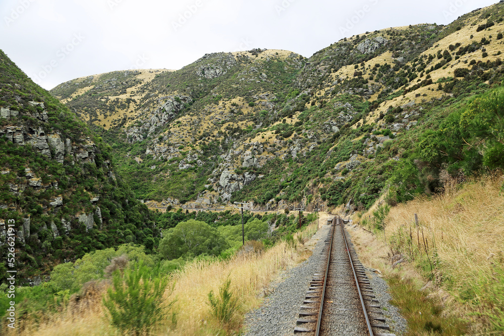 Railway in Taieri Gorge - New Zealand