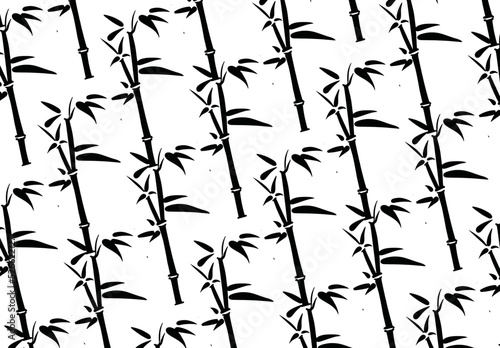 Fototapeta Naklejka Na Ścianę i Meble -  Bamboo leaf composition in design. Vector romantic landscape with bamboo trees on a white and gray background, and various attractive colors make an exclusive design