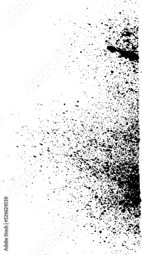 abstract black ink sprayed on a transparent background. square design elements for copy space frame. the grunge paint brush collection for creative design