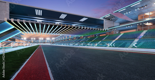  3d rendering racing concept of evening scene futuristic racetrack © jamesteohart