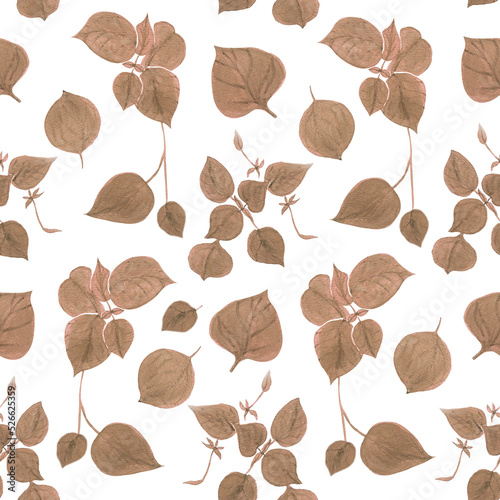 pattern with autumn leaves on a white background