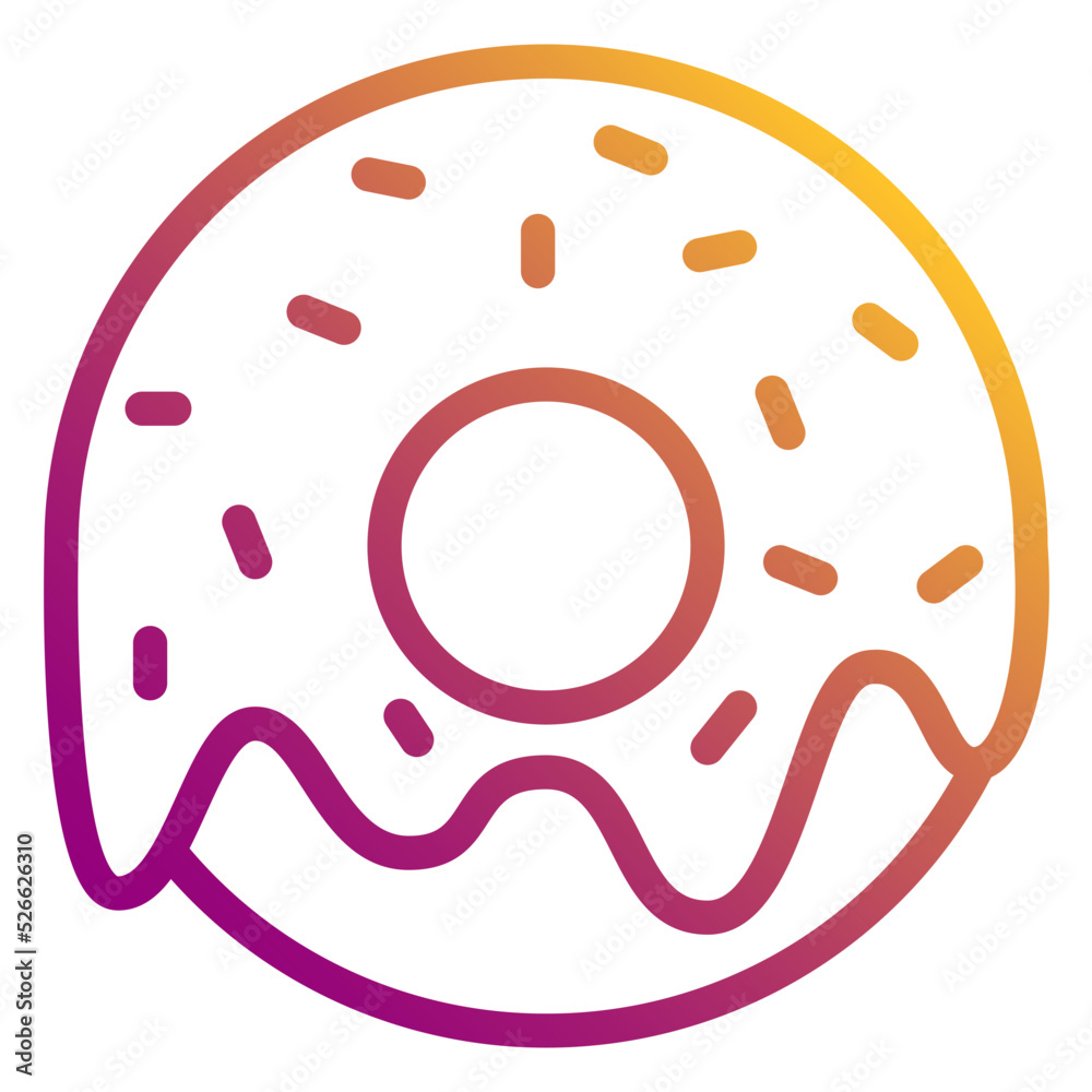 Donut icon in outline element style