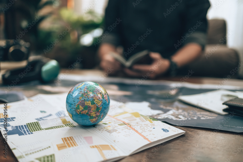 Globe, whole world on city map. The route map on the table. Travel , Adventure and Discovery concept. Globe, whole world on city map. The route map on the table. Travel , Adventure and Discovery concept.
