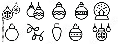 Christmas  light icon collection. isolated on white background. flat style vector illustration set.    photo