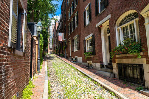 Fototapeta Naklejka Na Ścianę i Meble -  Historic Acorn Street in Boston