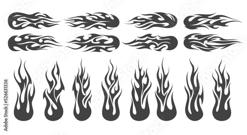 Speed flame silhouettes