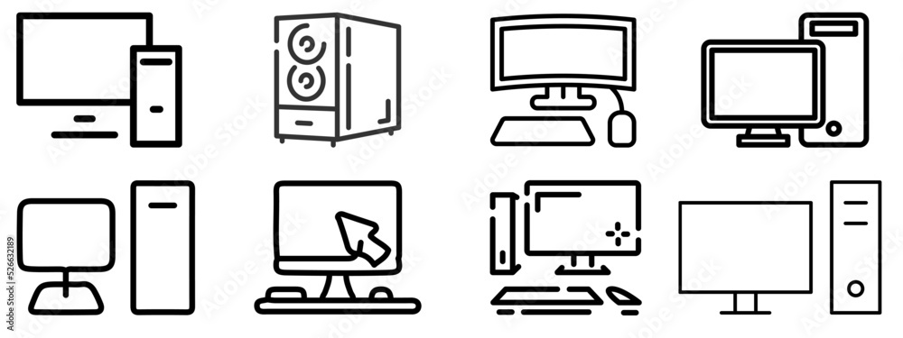Computer Device Icon Collection.flat style vector illustration set. pc collection Computer Device Icon Collection.flat style vector illustration set. pc collection