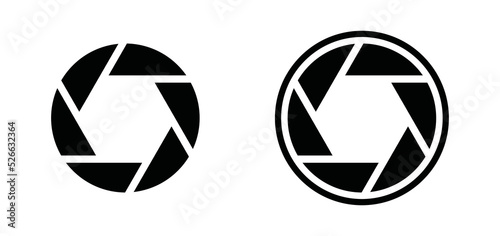Camera lens diaphragm collection. Vector black camera. Camera shutter icons design. Camera lens diaphragm vector.