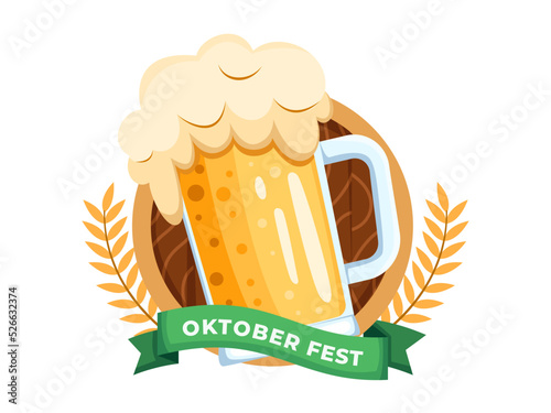 Oktoberfest Illustration With Beer in a mug and splashed foam.
Oktoberfest Beer Festival Banner poster Illustration Cartoon.
Fresh Beer on Vintage Wood Background.
Traditional German Beer Festival.