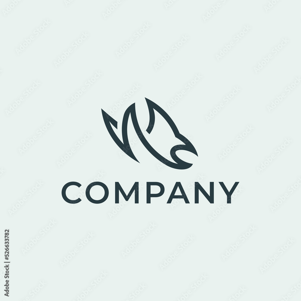 This logo is a simple stingray logo that has a simple, minimalist, modern, abstract style.