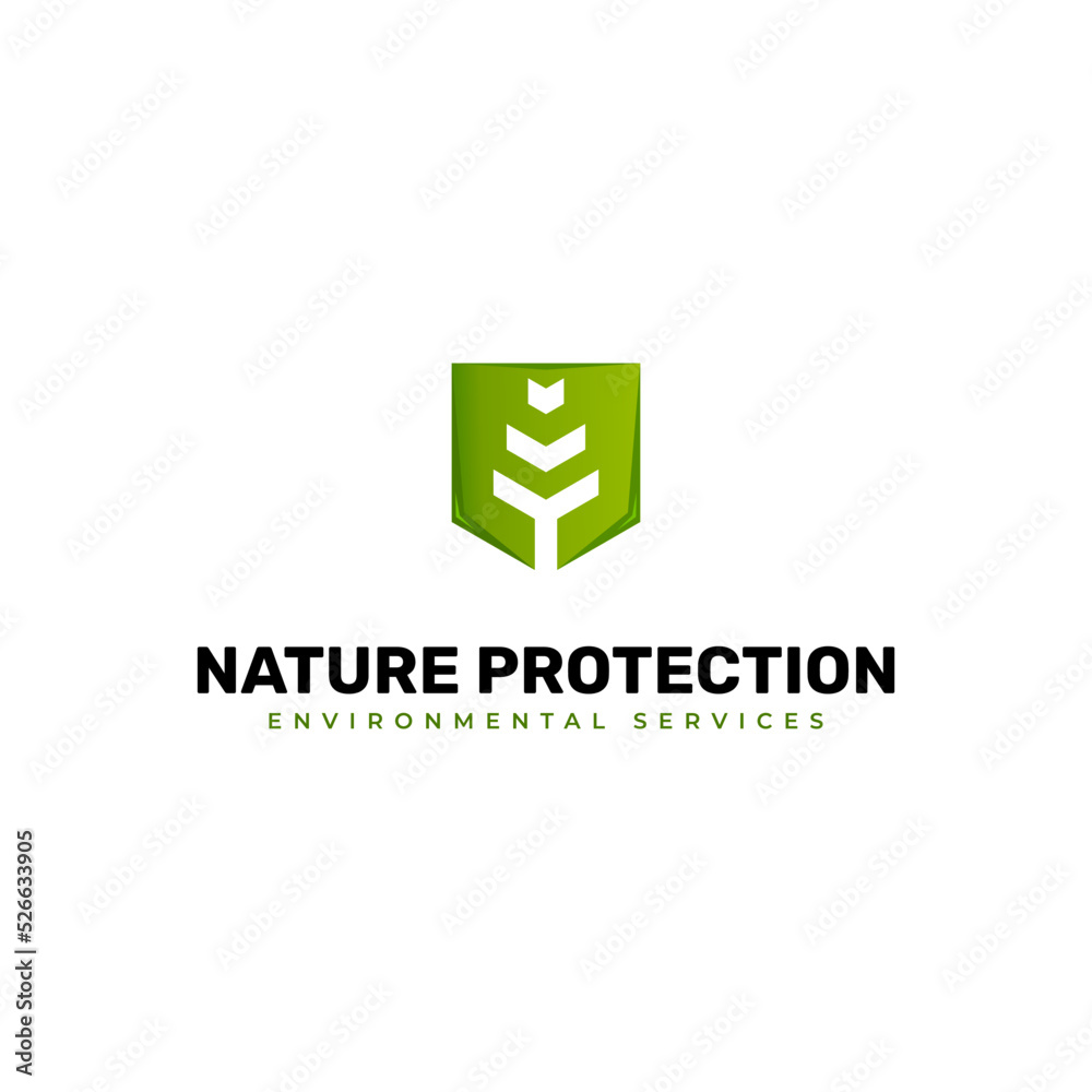 Minimalist and modern logo design for nature shield. tree shield logo vector icon illustration. vector format.