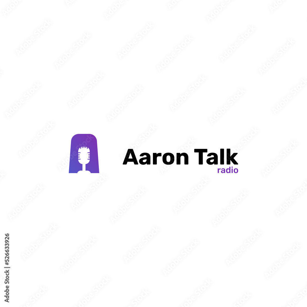Letter A with podcast logo template illustration. Vector format. Letter A with podcast logo template illustration. Vector format.