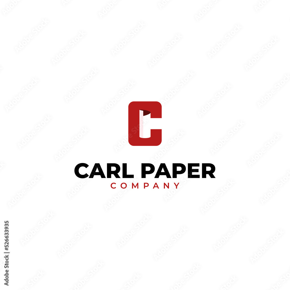 Creative Illustration modern C paper sign geometric logo design template.