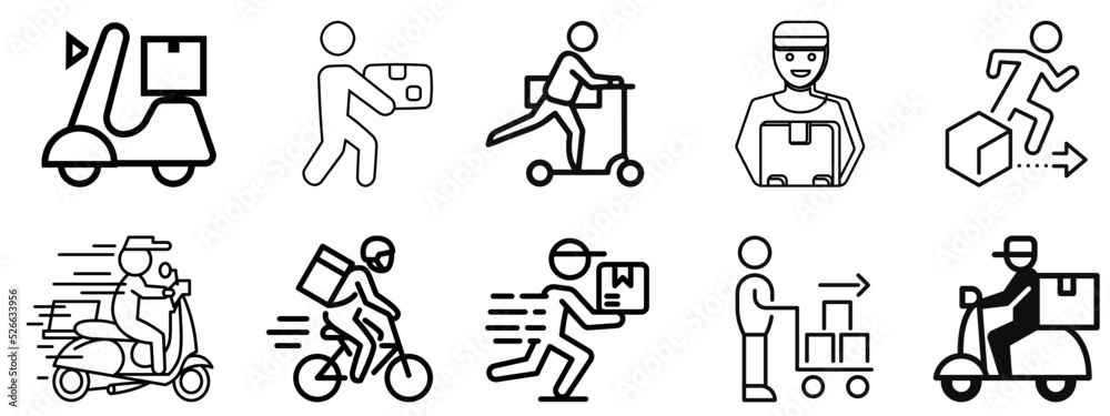 Shipping and delivery service vector icon collection.courier service icon set.flat style vector illustration Shipping and delivery service vector icon collection.courier service icon set.flat style vector illustration