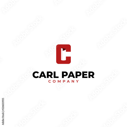Creative Illustration modern C paper sign geometric logo design template.