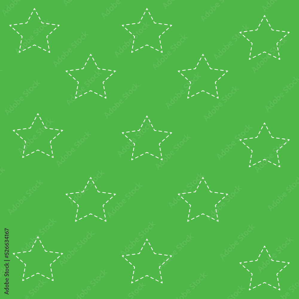 Abstract green Square Fabric Pattern white dotted star dashed line quilt pattern  pattern handkerchief pattern