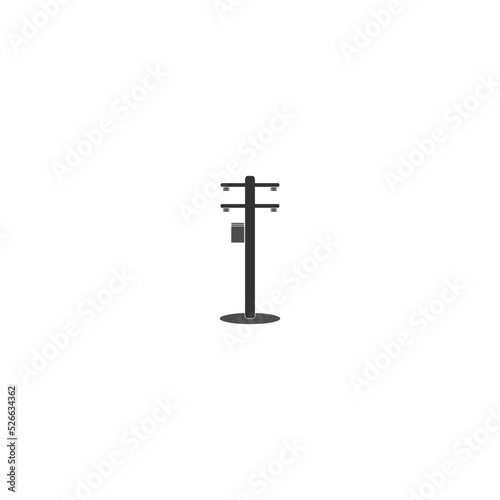  electric pole logo design vector