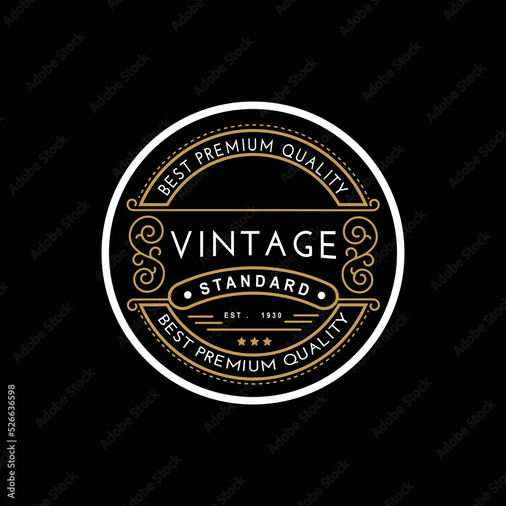 Elegant Vintage Retro Badge Label Emblem Logo design inspiration.