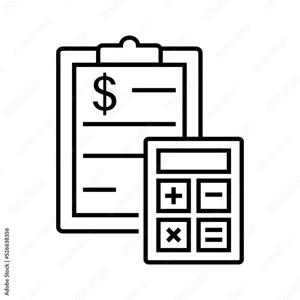 clipboard and calculator - icon illustration design clipboard and calculator - icon illustration design