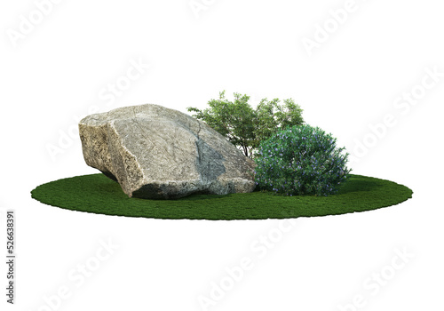 stone Garden decoration on a transparent background 
