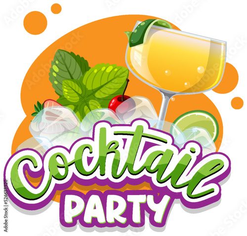 A cocktail party banner text