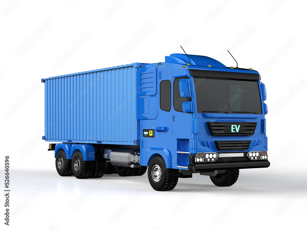 Ev logistic truck or lorry on white background Ev logistic truck or lorry on white background