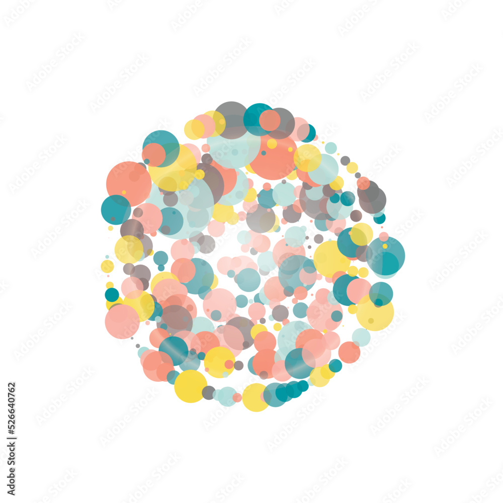 Abstract dotted circle. Vector background. Halftone effect modern design. Simple trand color