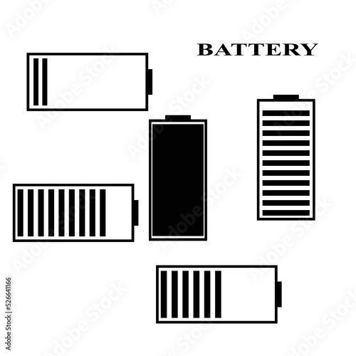 Battery icon electronics device flat sticker white background