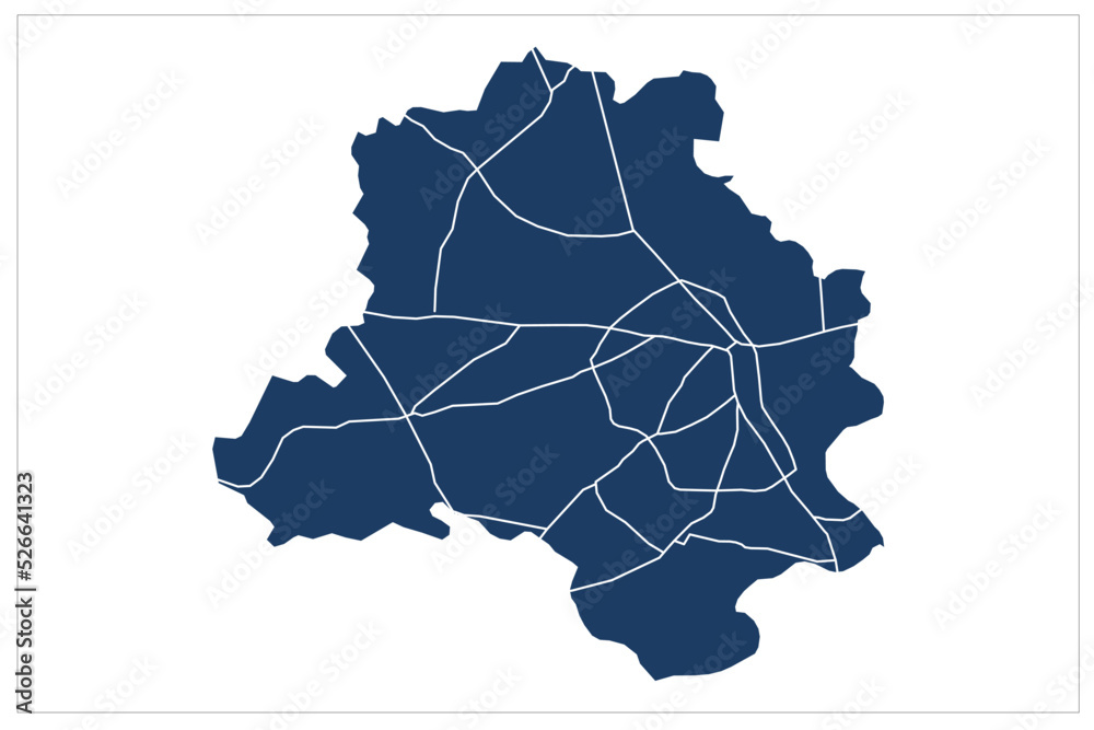 India New Delhi Map vector illustration with road on white background