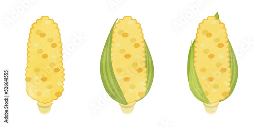 Illustration set of cute corns