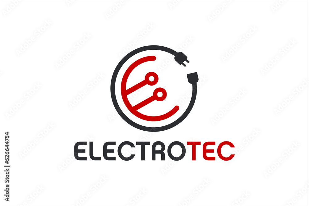 Electric circuit power plug logo design electrical industry technology icon symbol