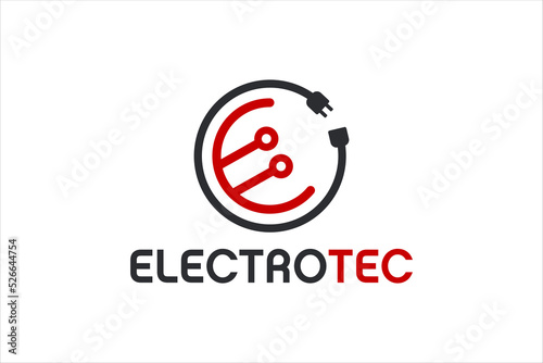 Electric circuit power plug logo design electrical industry technology icon symbol