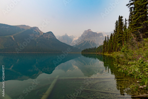 lake and reflected mountains