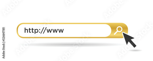 http icon gold button search vector design isolated, mouse click cursor computer, cursor icon and symbol loupe or magnifying glass icon photo