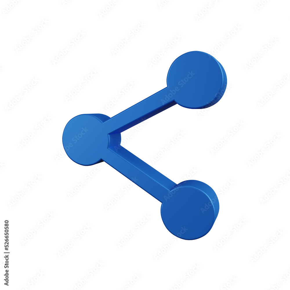 Share icon isolated. 3D illustration rendering. Share icon isolated. 3D illustration rendering.