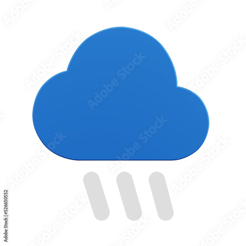 Rain forecast icon. The weather forecast is isolated. 3D illustration rendering.