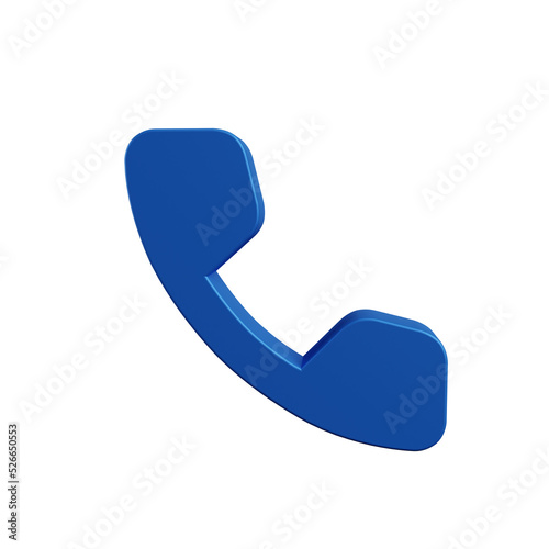 Call, Phone icon isolated. 3D illustration rendering.