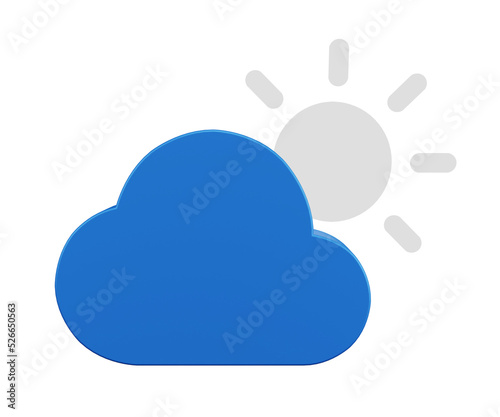 Clear sky weather icon. The weather forecast is isolated. 3D illustration rendering.
