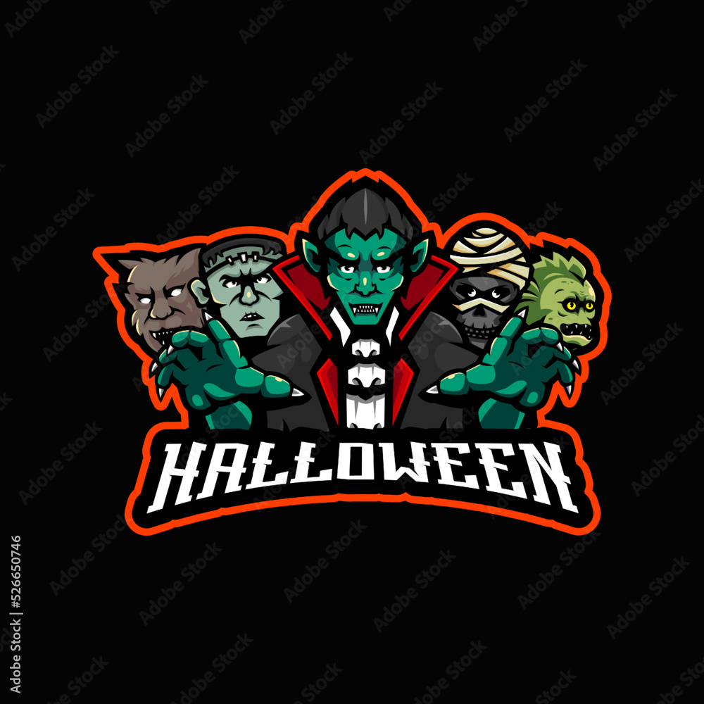 Halloween Mascot Logo Design Illustration