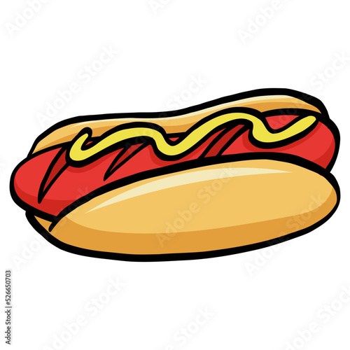 Hotdog Drawing Doodle Line Art Cartoon Illustration Template Icon