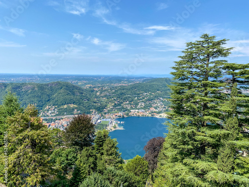 Lake Como  Italy - July 4  2022  Aerial and lakeside views of the old town of Lake Como  Italy 