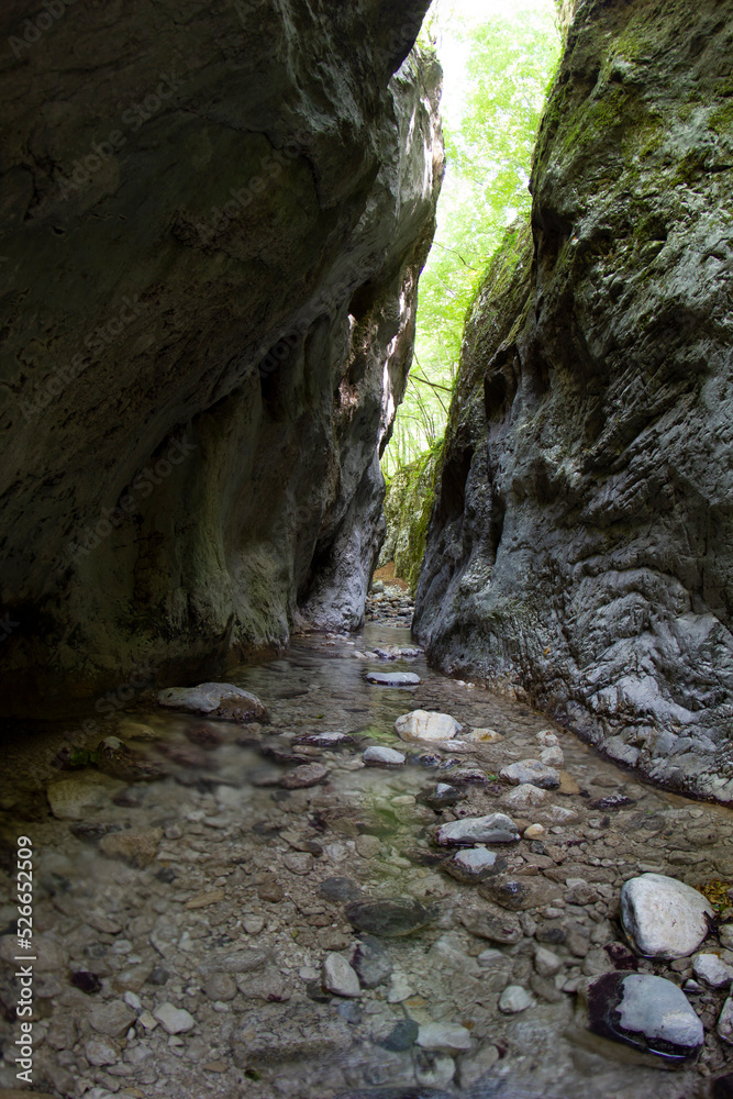 Montella, Avellino, Italy. Hiking path near the Tannera's source (Fiumara di Tannera).