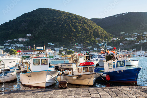 July 9, 2022 Ischia porto boats moored on the right bank